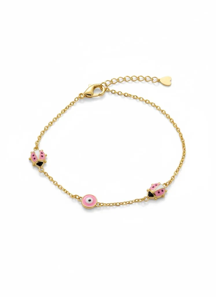 [2026-11] Pulsera Mariquitas rosa