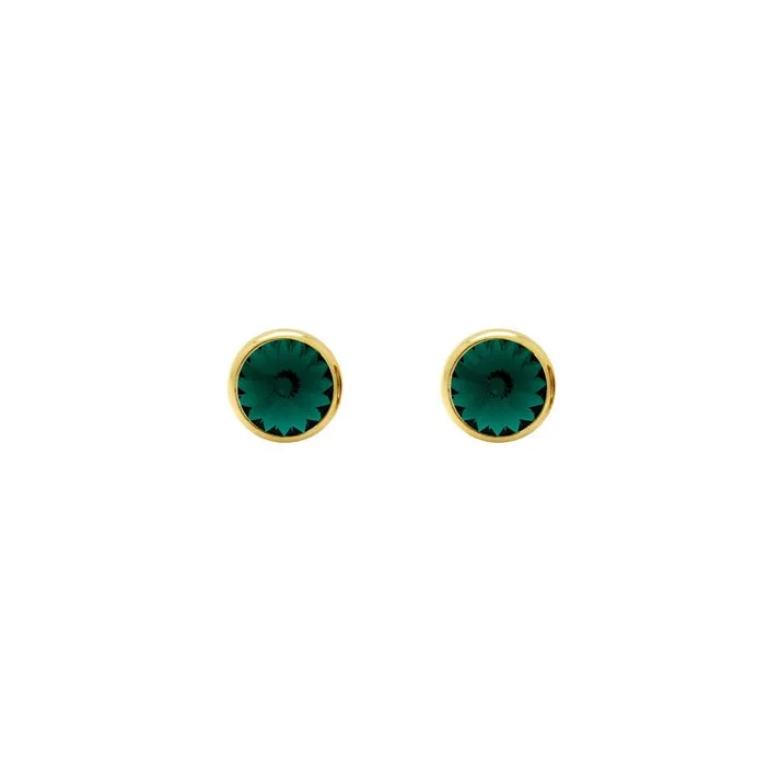 [A3331-20DT] Pendientes Basic 7mm Emerald