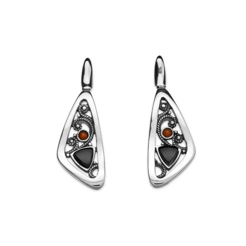 Pendientes Coral y Azabache