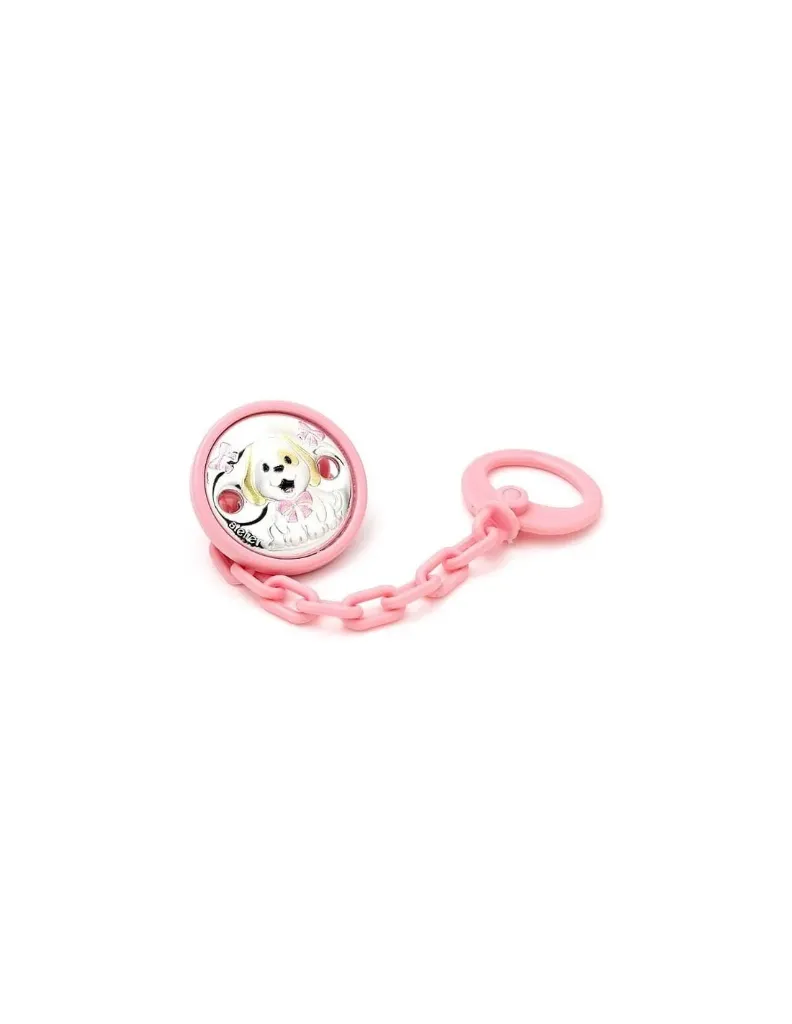 [AE0422/R] Pinza para chupete Perrito Rosa