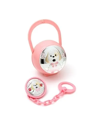 [011901464] Set de pinza y caja de chupetes Perrito