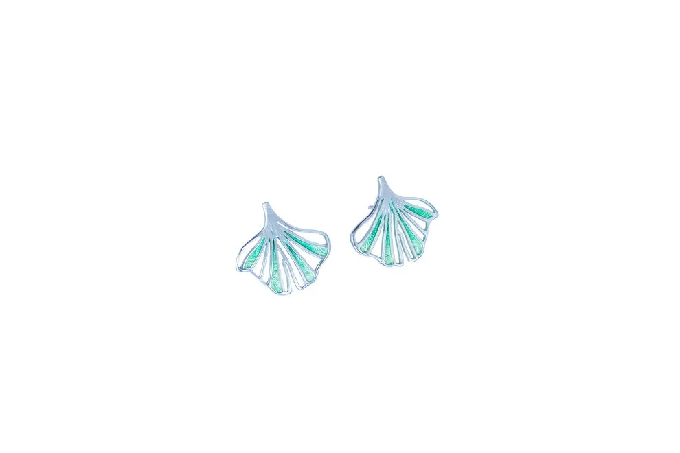 [0112334PM-3] Pendientes Biloba verde