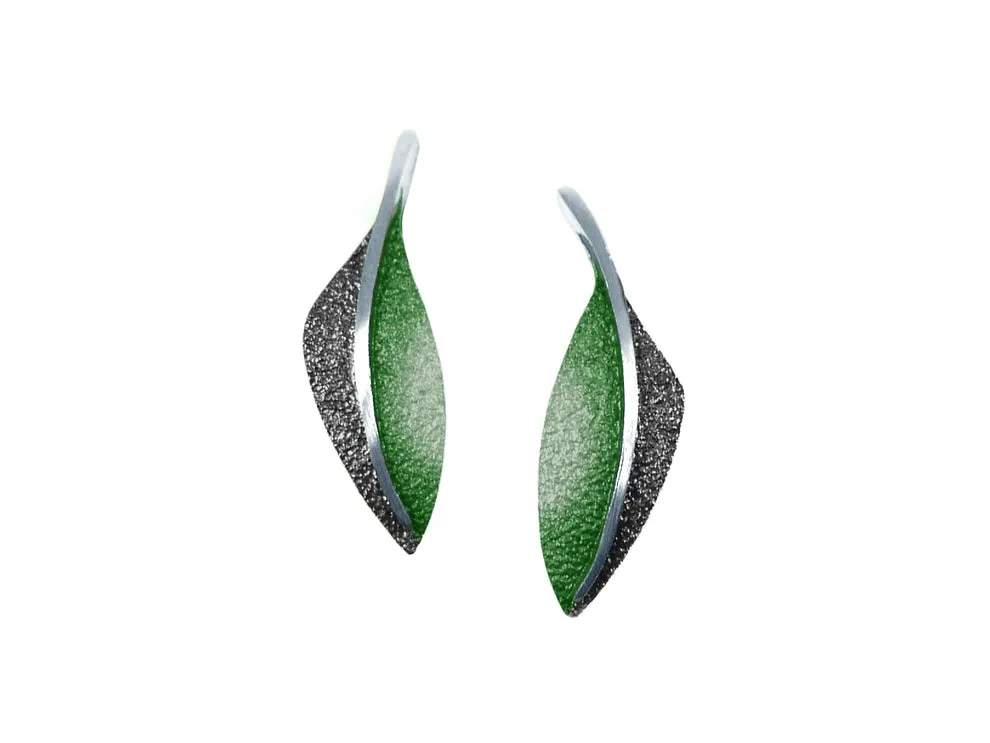 [0112255P-3] Pendientes Pluma Verde
