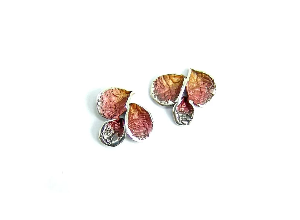 Pendientes Pétalos burdeos