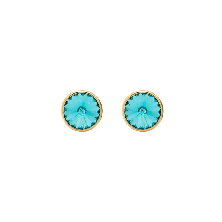 [A2791-15DT] Pendientes Basic 9mm Light Turquoise