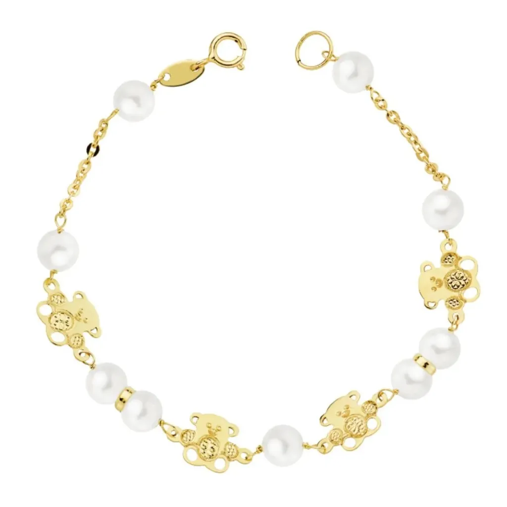 Pulsera Ositos Oro 9K
