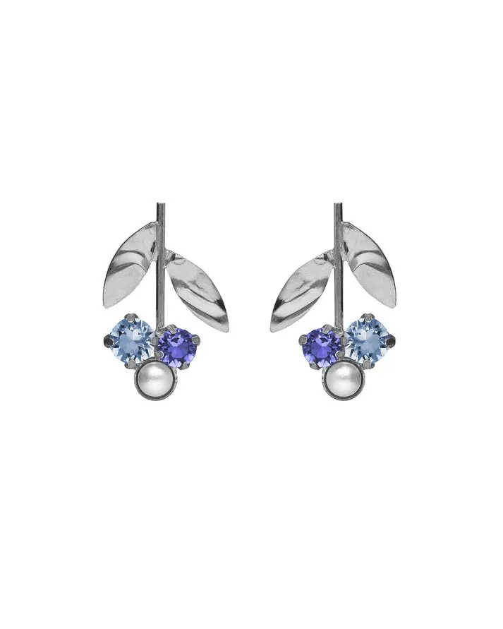 [A5469-12HT] Pendientes Flor Alpina Azul 