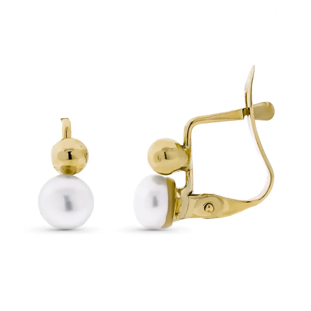 Pendientes Oro 9K Bola y Perla