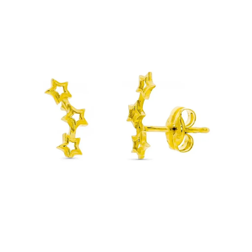 [9K21257] Pendientes Oro 9K Estrellas Trepadoras