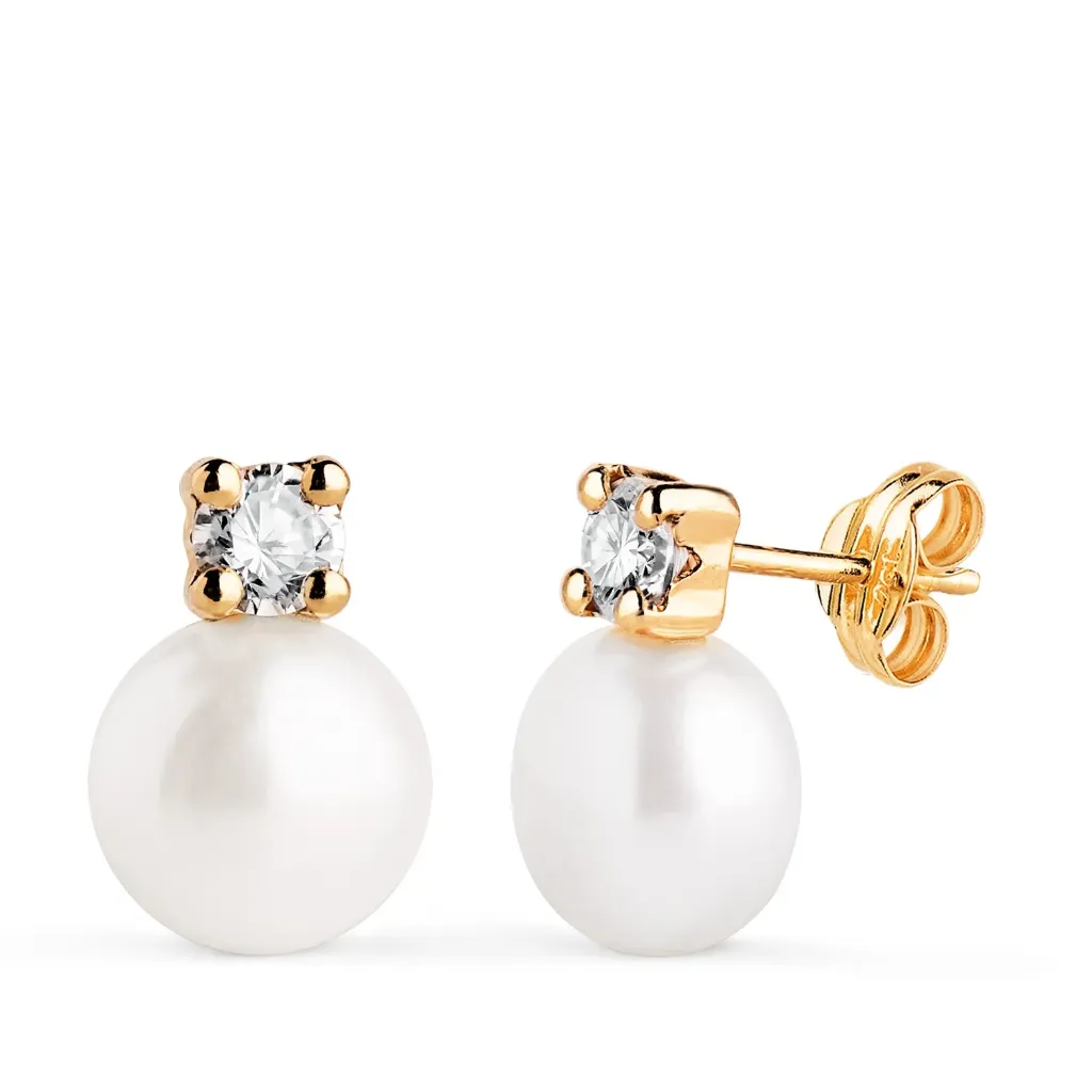 [N4179-9AP] Pendientes Oro 18K Tu y Yo