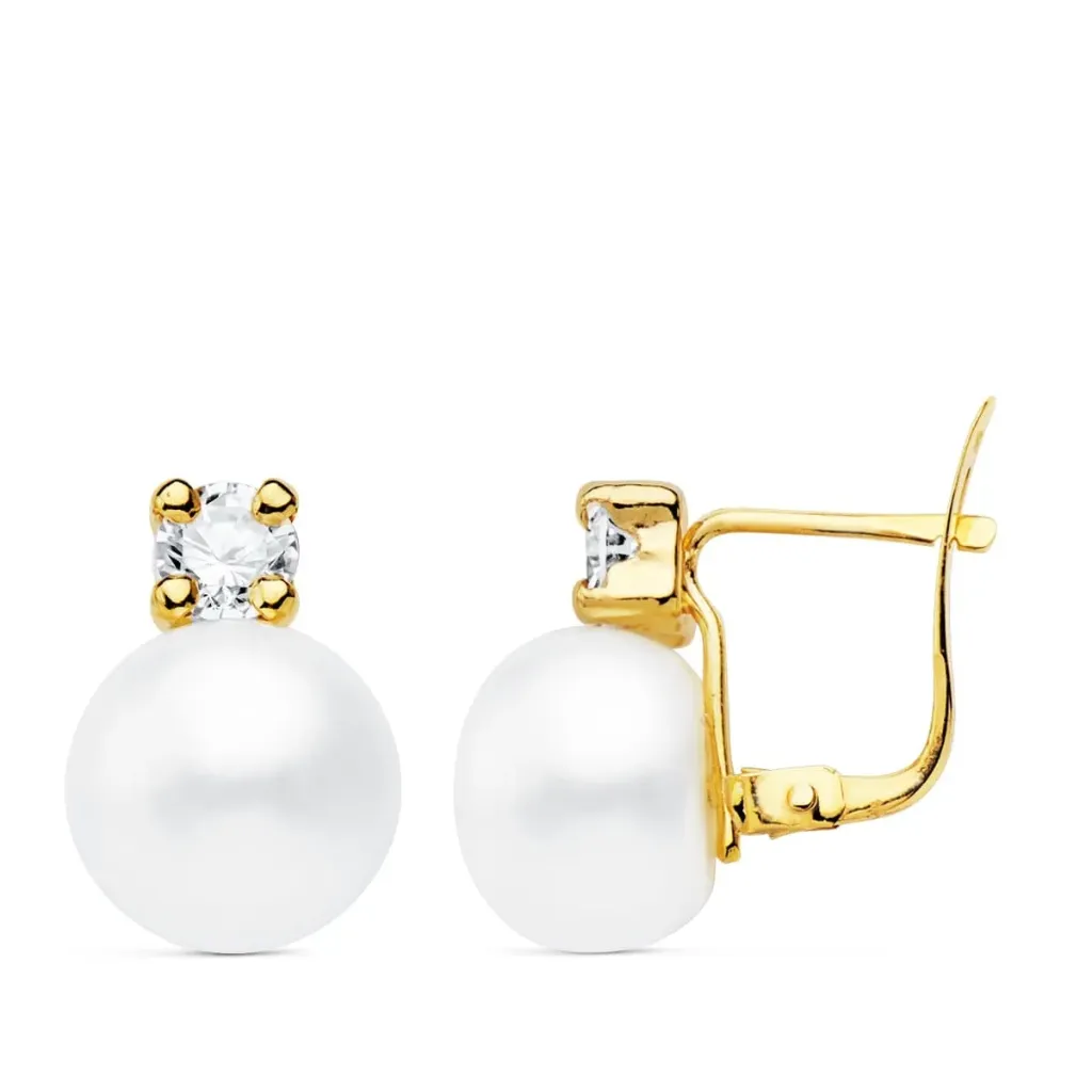 [N4179-9A] Pendientes Oro 18K con Perla