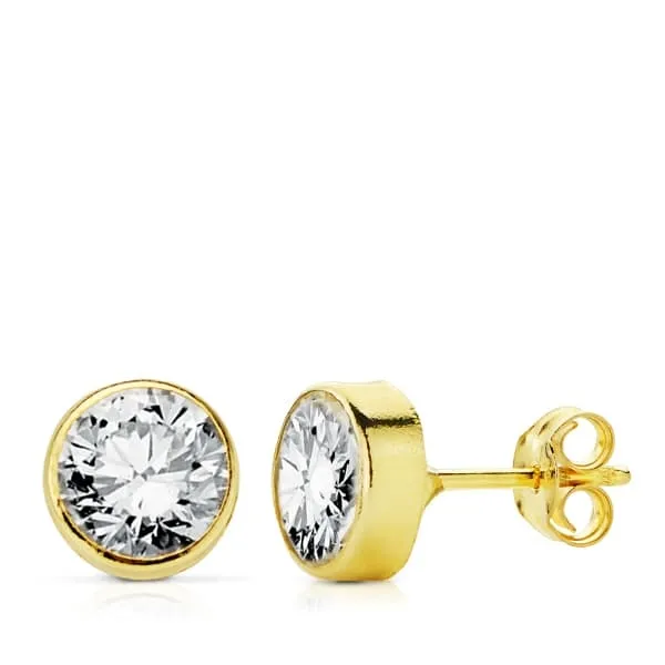 [N6000-6AP] Pendientes Oro 18K Circonita