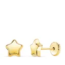 Pendientes Oro 18K Estrella Lisa