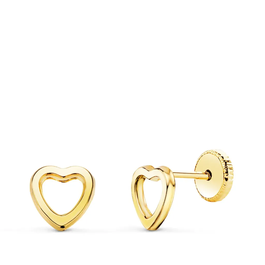 [N6960-4AT] Pendientes Oro 18K Corazón