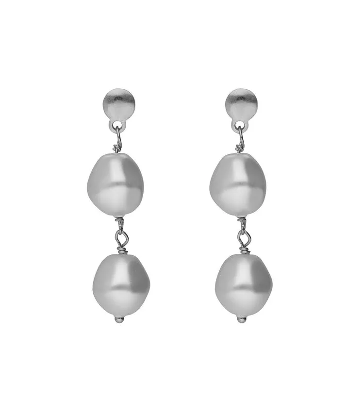 [A5560-00HT] Pendientes Sera Perla Rodio