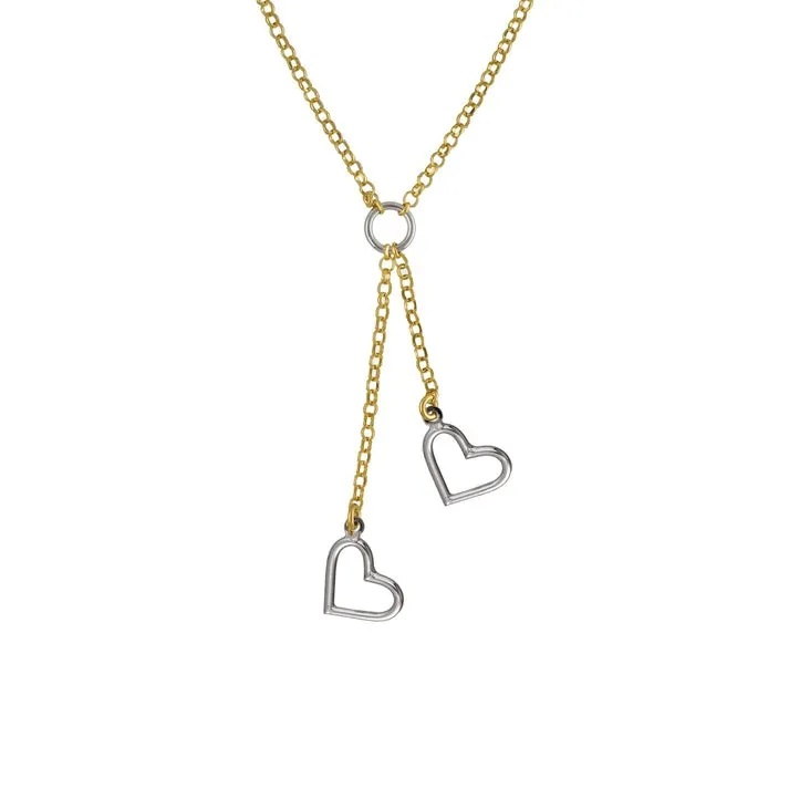 [A5362-BG] Collar Corazón El Gesto Bicolor