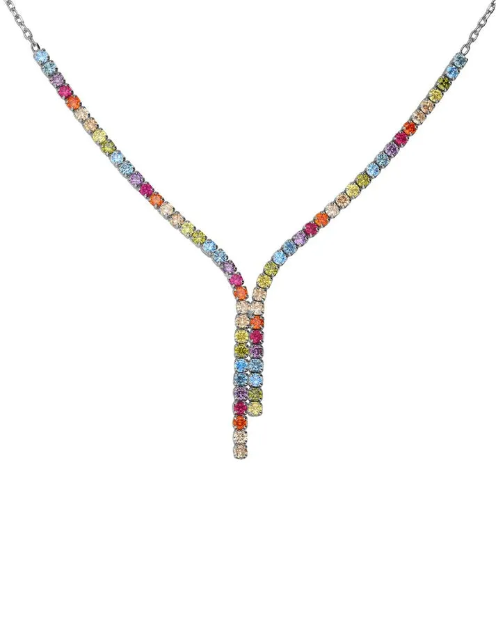 [A5419-HG] Collar Riviera Multicolor Rodio